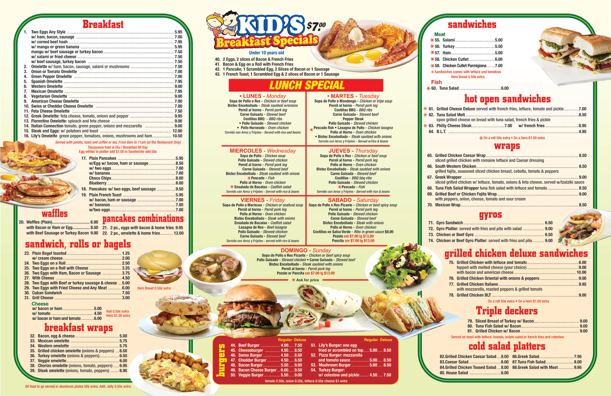 Menu page 1